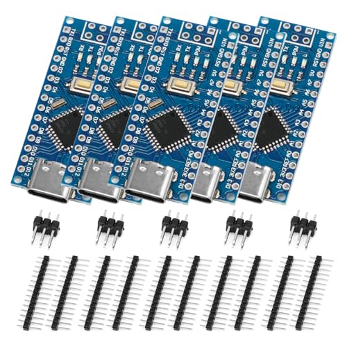 Entwicklungsplatine Binghe 5 Stück Entwicklungsplatine mit Chip CH340 Type-C Stecker 5V 16M Microcontroller Kompatibel mit Arduino IDE